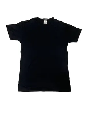 Ermenegildo Zegna Shirt Mens Medium Black Crew Neck Tee Italy Cotton Runs SMALL! • $16.95