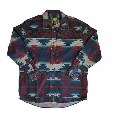 Vintage Cabela's Women's Aztec Southwest Geometric Long Sleeve Button Shirt Sz L • $29.99