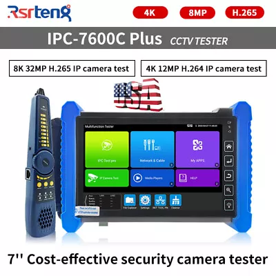 Rsrteng IPC-7600C Plus Security Camera Tester IP Camera Tester Network Test Tool • $289.99