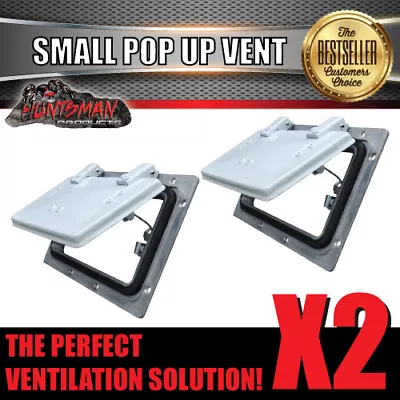 X2 Small White Pop Up ROOF AIR VENT. Trailer Canopy Camper Caravan Horsefloat • $57