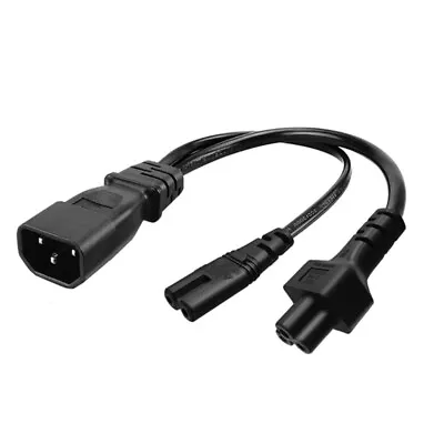 Y-splitter Adapter Cable IEC320 C14 Plug 3-Pin Male To C7+C5 Female Power Cord • $9.77