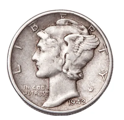 1942-P Mercury 90% Silver Dime G Or Better “Best Value On EBay” Free S&H W/Track • $4.99