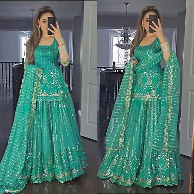 New Party Wear Gown Lehenga Top  Suit Pakistani Indian Wedding Dress Bollywood • $63.74