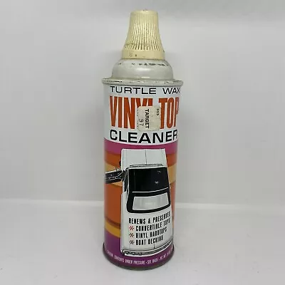 Vintage 60’s-70’s Turtle Wax Vinyl Top Cleaner 14oz Can • $18.18