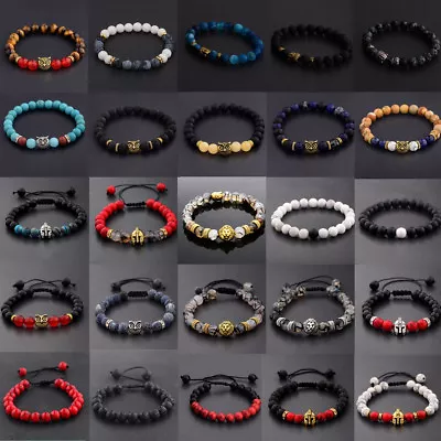 $6.48 • Buy 8mm Natural Round Gemstone Bead Handmade Beads Men Women Bracelets Jewelry