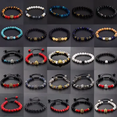 8mm Natural Round Gemstone Bead Handmade Beads Men Women Bracelets Jewelry • $6.48