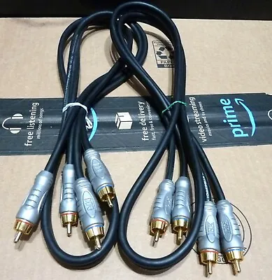 2 Pairs Gold 4ft Monster Cable 1100 Thx Certified Stereo Rca/interconnects • $27.99