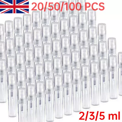 2/3/5ml Clear Plastic Spray Bottle Perfume Atomiser Filling Refillable Sample • £9.19