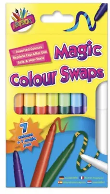 Magic Colour Swap Pens Colour Changing Felt Tip Pen Kids Art Craft Stationery  • £3.98