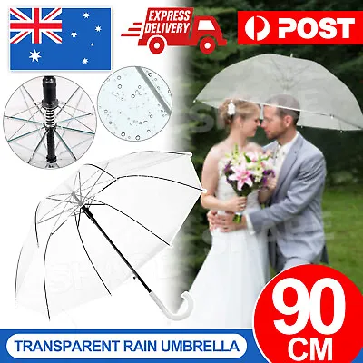 $13.95 • Buy Clear Transparent Rain Walking Umbrella Parasol PVC Wedding Party Favor