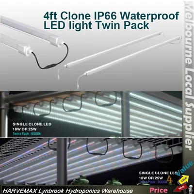 Hydroponics 4FT Clone LED Twin Pack Grow Light 18/25W T5 Replacement 6500K 9000K • $121.46