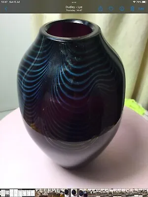 Okra Vintage Art Glass Vase .Stourbridge .Collectable • £45