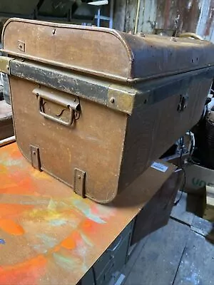 Antique Vintage Steamer Trunk All Metal 22x12z12. Great Size For Display In Home • $333