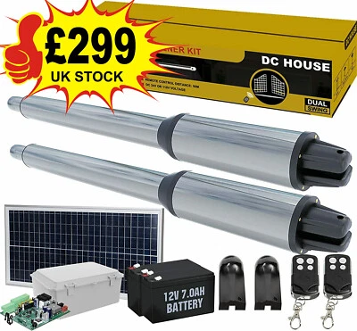 £339 • Buy 【£40 OFF】 Solar Automatic Gate Opener Kit Heavy Duty Dual Swing Up To 16.4 Feet