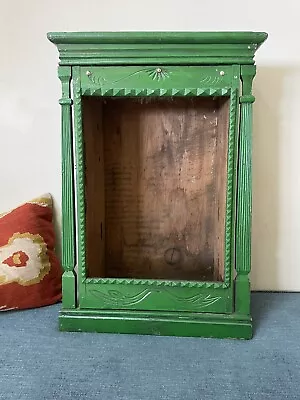 Antique Vintage Green Painted Wood Mexican Nicho • $650