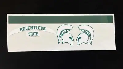 Michigan State Spartans White Relentless Mini Football Helmet Decal Set • $25