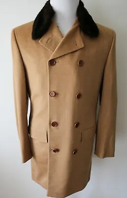 KITON Vicuna Cashmere Mink Fur Double Breasted Coat Overcoat Size 50 Euro 40 US  • $6995