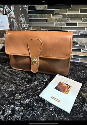 Vintage Coach Clutch Bag  Glovetanned Cowhide Leather NYC  British Tan 9836 RARE • $199.99