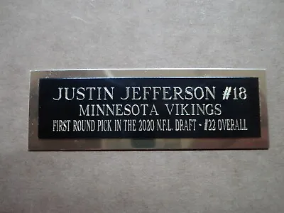Justin Jefferson Football Card Minnesota Vikings Card Plaque Nameplate 1  X 3  • $4.50