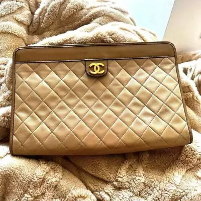 CHANEL Matelasse Vintage Clutch Bag Beige 240326N • $545.58