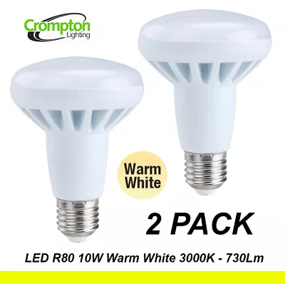 2 X LED 10W Reflector Light Globes Bulbs R80 Screw E27 Warm White 3000K 730Lm • $33.08
