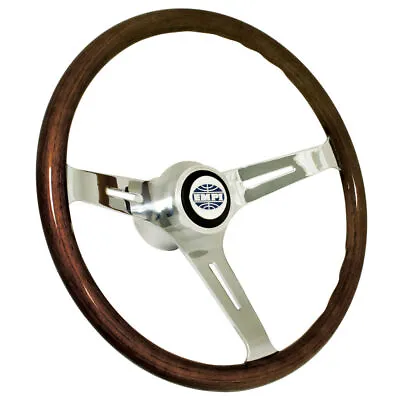 Empi 79-4022 Classic Vw Bug Steering Wheel With Adapter 15  Dark Wood 23mm Grip • $346.95