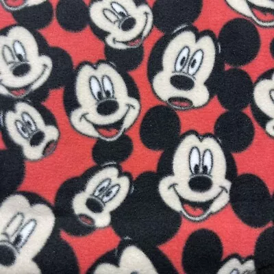 Mickey Mouse Faces Disney Antipill Fleece Fabric By The Yard BTY • $10.95