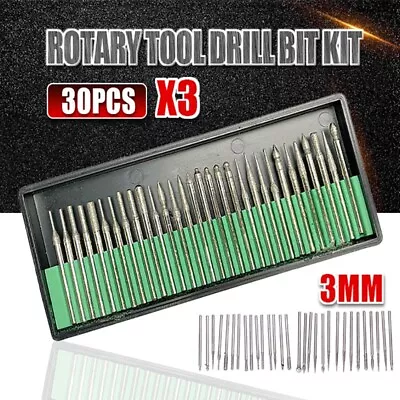 90PCS Diamond Burr Engraving Rotary Tool Drill Bit Kit Burrs DREMEL AU 90 Pc 3mm • $13.63