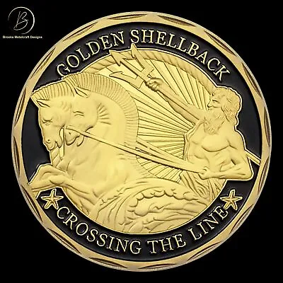 Navy Golden Shellback Crossing The Line Challenge Coin • $11.83