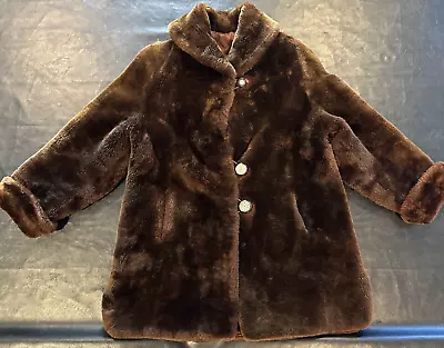 Vintage Teddy Bear Coat Genuine Sheared Mouton Lamb Fur Ottawa Canada Super Soft • $109.59