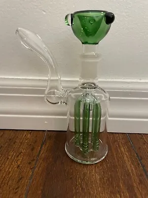 6.5” Glass Water Pipe Mini Bubbler 5arm Perc Green 18mm • $27.99