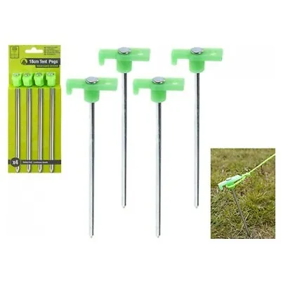 Glow In The Dark Ground Rock Pegs For Tent Caravan Awning Camping Travel 18cm 7  • £4.89