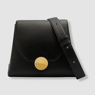 $3281 Jil Sander Women's Black Victor Leather Crossbody Top Handle Purse Bag • $1289.98