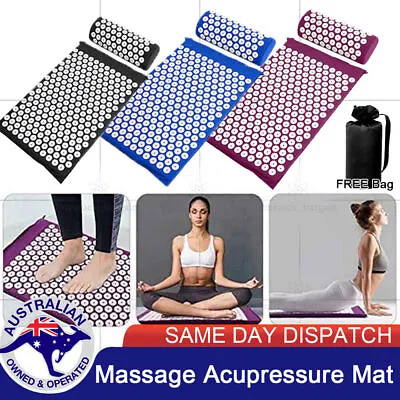 Massage Acupressure Mat Yoga Shakti Sit Lying Mats Pain Stress Soreness Relax AU • $26.99