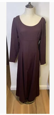 Vintage Couture By Johhny Dexter Maroon Long Sleeved Dress - Size 10-12 • $9.90