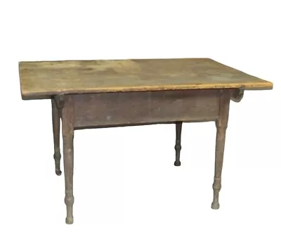 Antique Lancaster Pennsylvania Farm Table 1820s Old Surface Paint  Pinned Scrub • $950