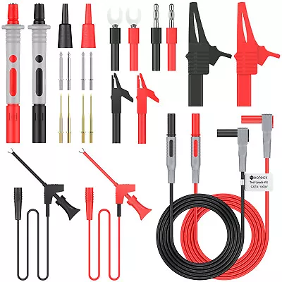 Neoteck 24 In 1 Multimeter Test Lead Kit For Fluke Electrical Alligator Clip Set • $25.95