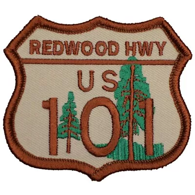 Highway 101 Patch - California CA Redwoods Sequoia Badge 2-7/8  (Iron On) • $3.74