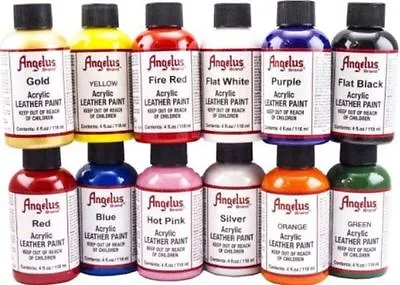 Angelus Brand Acrylic Leather & Vinyl Waterproof Sneaker Paint 4 Ounce Bottle • $12.95