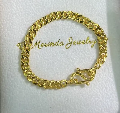 24k Solid Pure 99.99 Gold Handcraft Baby Kid Link Bracelet. Size 4 To 6 Inches • £865.06