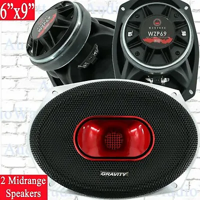 2x Gravity WZP69 Car Audio 6 X9  4-Ohm Midrange 800 Watts Coaxial Speaker 1 Pair • $119.99