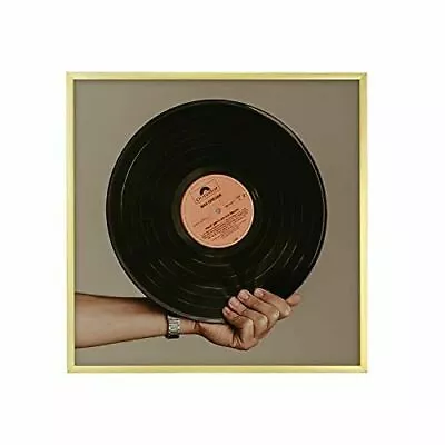 12.5x12.5 Aluminum Vinyl Record Album Cover Frame (Gold) • $24.99