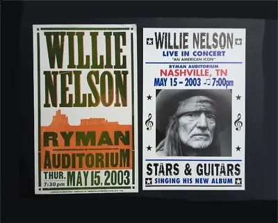 WILLIE NELSON Nashville RYMAN HATCH SHOW PRINT 2003 STARS GUITARS Concert Poster • $479