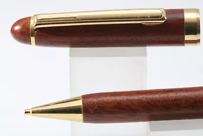 Vintage Dark Brown Wood Mechanical Pencil With Gold Trim • $18.66