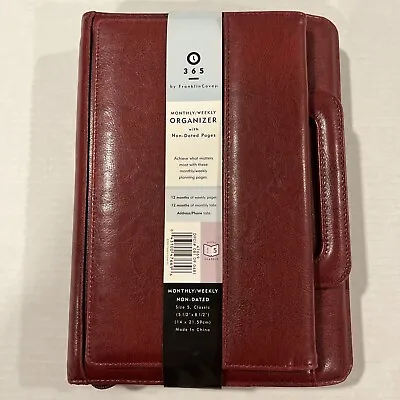 Franklin Covey Red 365 Zip Organizer W/ Handles 7-Ring Non-Dated Pages Complete • $79