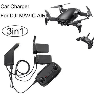 $34.90 • Buy 3in1 Car Charger Adapter For DJI Mavic Air Remote Control & Battery Charging BS