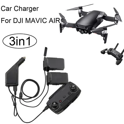 $40.13 • Buy 3in1 Car Charger Adapter For DJI Mavic Air Remote Control & Battery Charging Hub