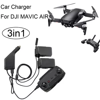 $34.65 • Buy 3in1 Car Charger Adapter For DJI Mavic Air Remote Control & Battery Charging Hub