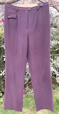 M&S Dark Aubergine Classic Style Trousers Size 14 • £5.50