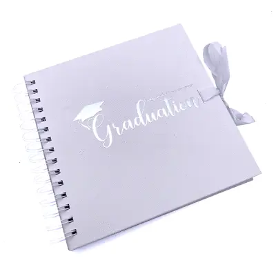 £13.99 • Buy Graduation White Scrapbook, Guest Book Or Photo Album With Silver Script
